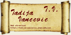 Tadija Vančević vizit kartica